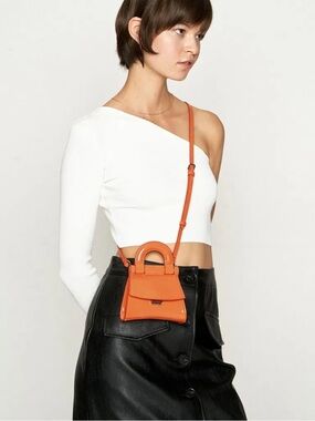 CHARLES & KEITH Mini Patent Top Handle Pouch Bag